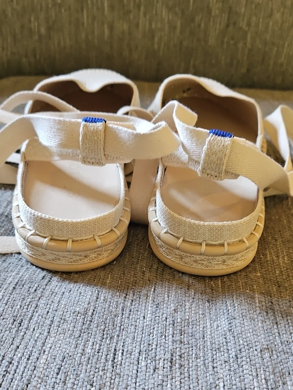 Rothy's Cream Espadrille Slingback Flats Sz 7.5 Never Worn